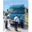 Trailer truck drives against traffic, driver arrested