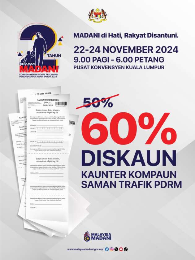 Polis beri 60% diskaun saman trafik pada 22-24 Nov di Pusat Konvensyen KL sempena program Madani
