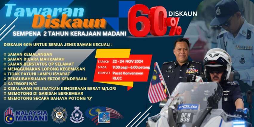 Polis peroleh RM9.1 juta hasil diskaun saman trafik sepanjang Program Dua Tahun Kerajaan Madani 1853522
