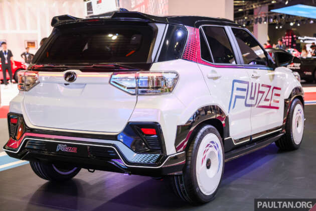 Perodua Ativa Fuze tampil di KLIMS 2024 — rekaan futuristik dengan lampu di luar, Sony PS5 di dalam