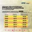 New KTM Komuter schedule due to KVDT2 project – starts Jan 20, Port Klang – KL Sentral line, free buses