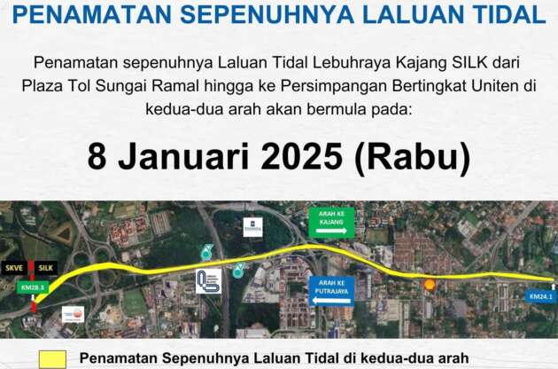 Laluan tidal Lebuhraya Kajang Silk berakhir mulai esok