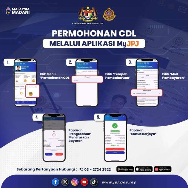Pertukaran lesen ‘P’ kepada lesen memandu kompeten (CDL) kini boleh dibuat menerusi aplikasi myJPJ