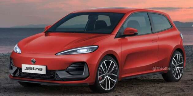 Proton Satria — imej bayangan, eMas 3 EV tiga pintu