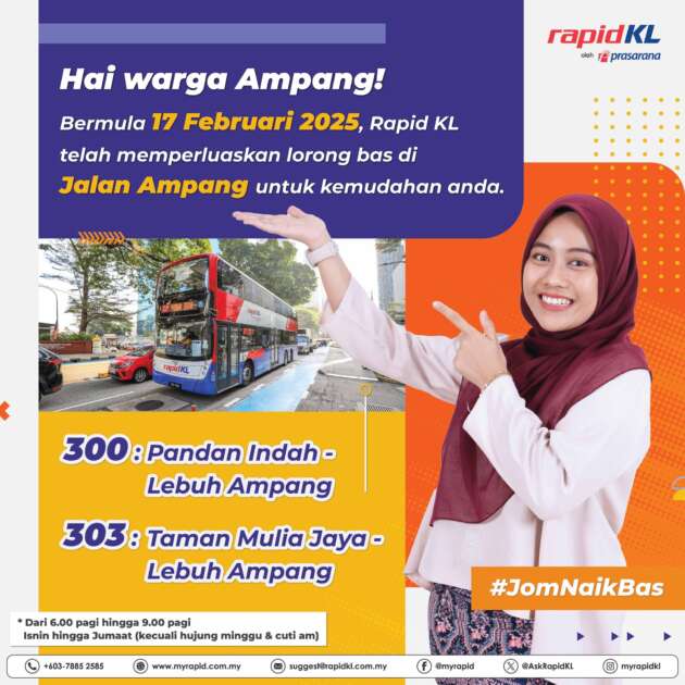 Rapid KL memperluaskan waktu lorong khas bas di Jalan Ampang – 6 pagi-9 pagi, Isnin-Jumaat