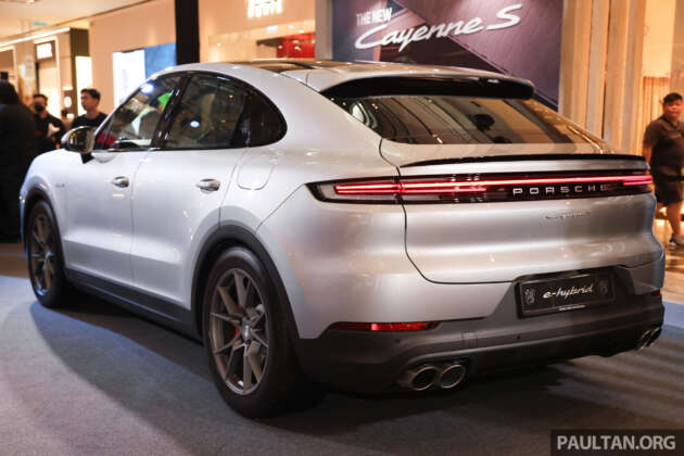Porsche Cayenne S E-Hybrid Coupe 2025 di M’sia — CKD, 519 PS plug-in hybrid, 90 km EV; RM728k