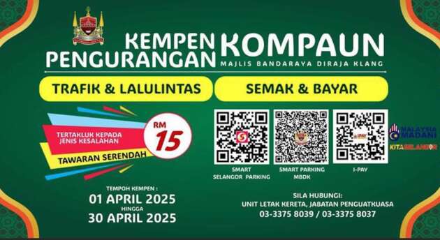 MBDK Klang parking saman discount, RM15 till Apr 30