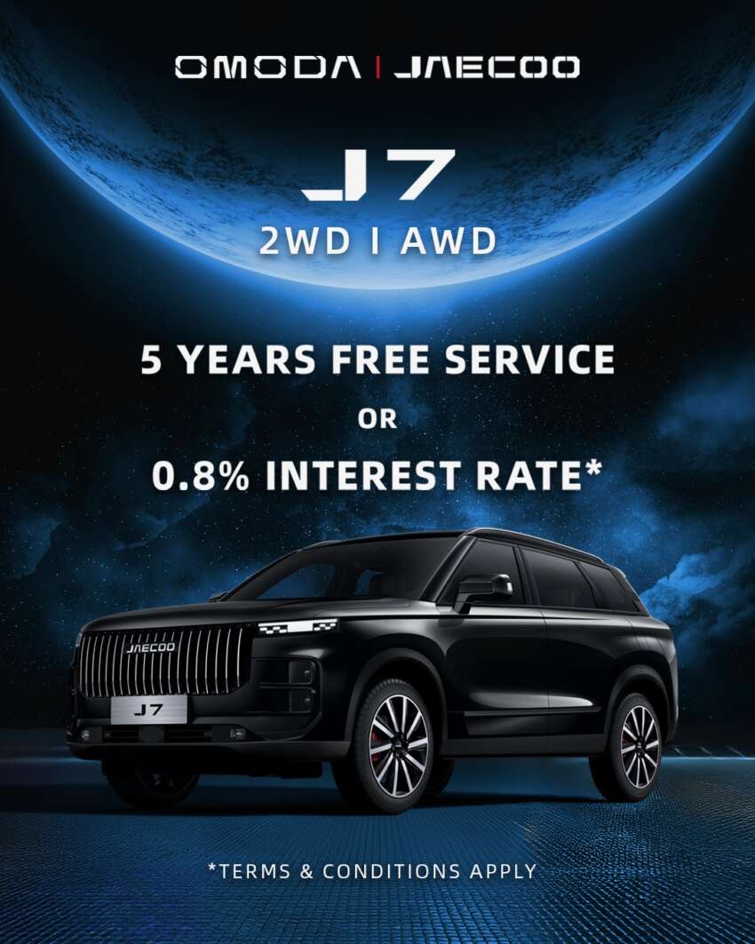 Jaecoo J7 – servis percuma lima tahun atau kadar faedah 0.8% – PHEV jaminan 10 tahun atau 1 juta km 1917039