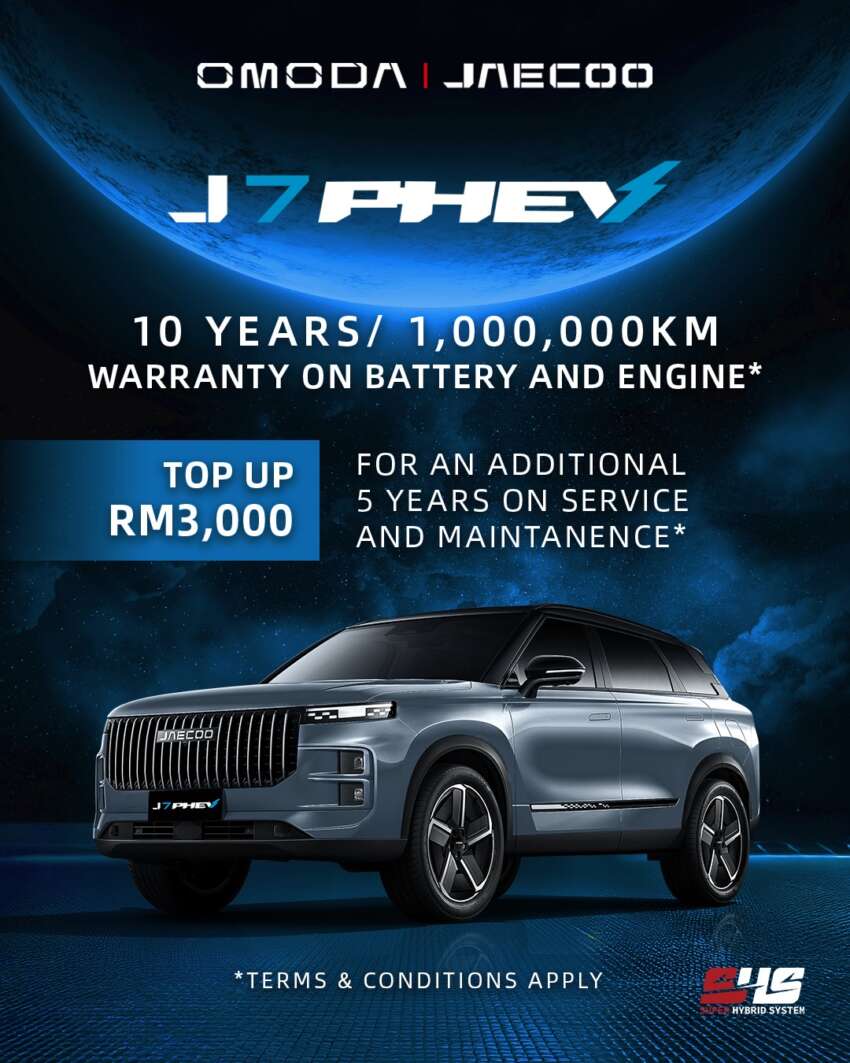 Jaecoo J7 – servis percuma lima tahun atau kadar faedah 0.8% – PHEV jaminan 10 tahun atau 1 juta km 1917040