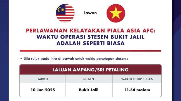 Kelayakan Piala Asia 2027 Malaysia VS Vietnam malam ini – Tiada lanjutan operasi bagi LRT Bukit Jalil