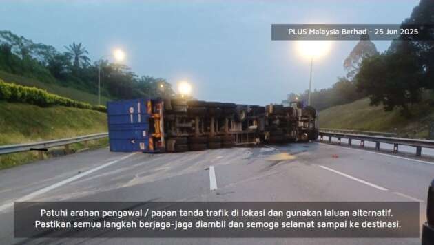 Lorry accident at PLUS Behrang to Slim River heading north – all lanes blocked, 6km jam, exit at Tg Malim