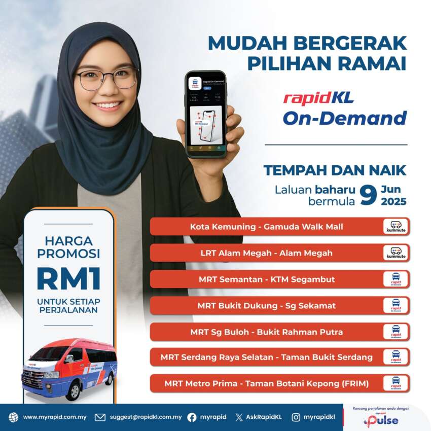 Rapid KL On-Demand memperkenalkan 13 zon baharu mulai hari ini – Pavilion Bukit Jalil, FRIM, MITEC, dll 1923710