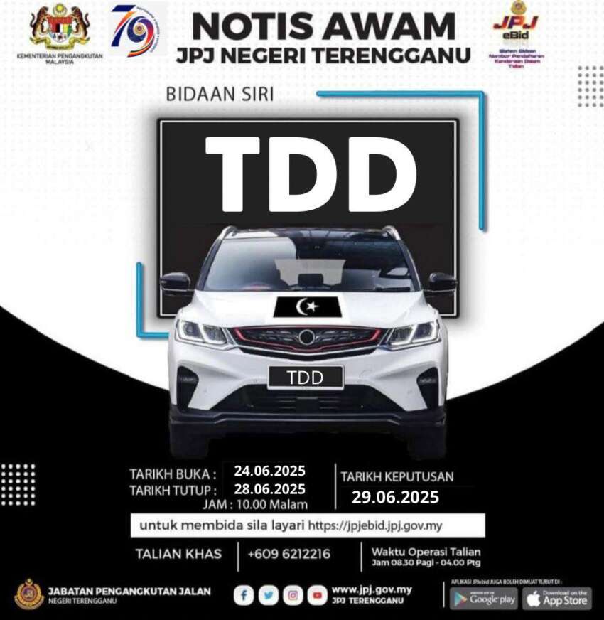 JPJ eBid: JYD dan TDD bakal dibuka bidaan 1928913