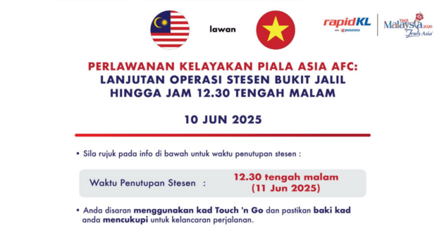 Malaysia vs Vietnam AFC Asian Cup 2027 Qualifiers tonight – LRT Bukit Jalil extended to 1230am