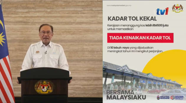 Kadar tol melibatkan 10 lebuhraya dikekalkan untuk tahun ini – kerajaan tanggung kos lebih RM500j
