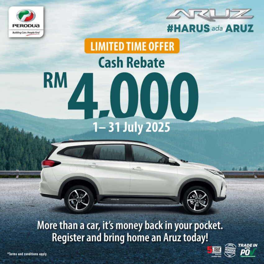 Perodua anjur promosi Julai 2025 – Ativa dapat rebat tunai RM1,000 dan diskaun RM4,000 untuk Aruz 1935933