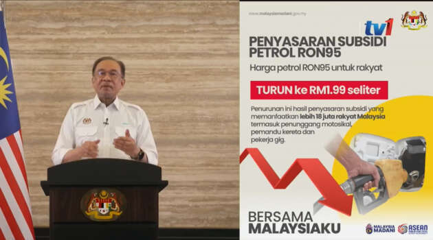 Harga petrol RON 95 diturunkan ke RM1.99 seliter apabila penyasaran subsidi dilaksanakan kelak – PMX