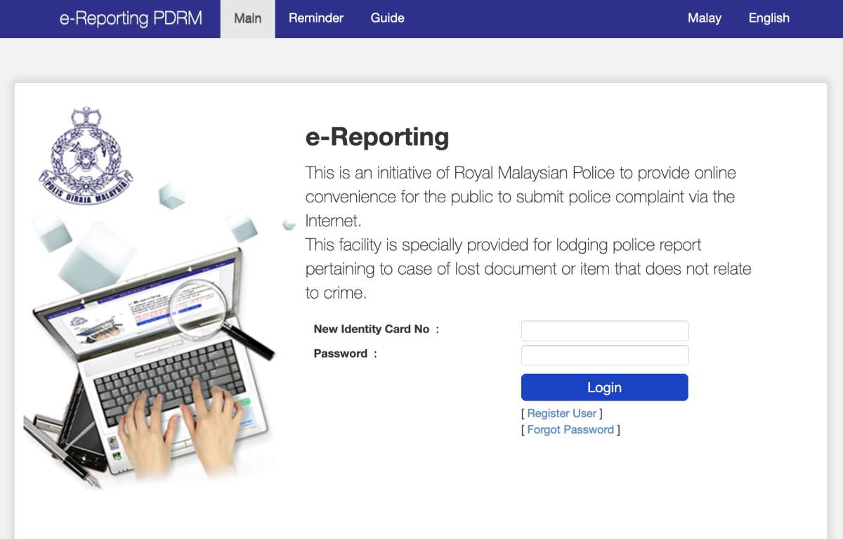 Police reports for single vehicle accidents on the NSE can be filed online via PDRM e-Reporting from Sept 1