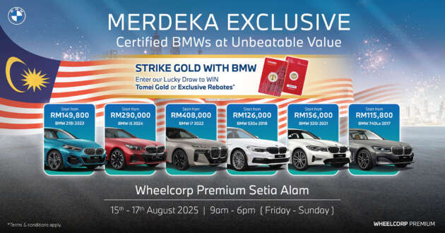 Enjoy unbeatable deals and rewards on BMW and MINI models with Wheelcorp Premium from August 15-17