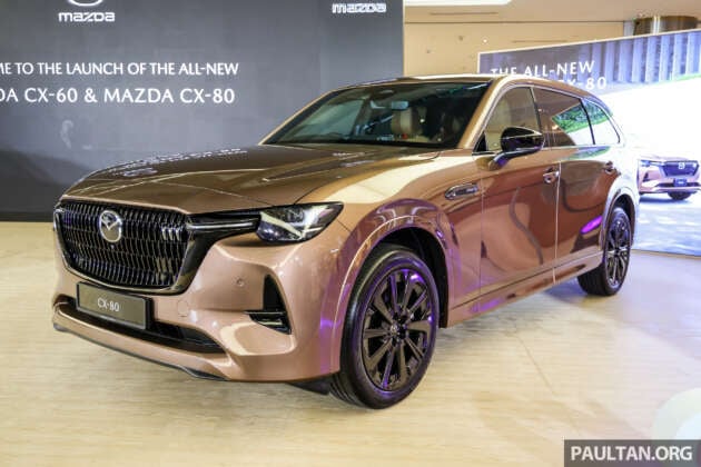 Mazda CX-80 launched in Malaysia – 328 PS/500 Nm 2.5L PHEV six-seater SUV, 65 km EV range; RM332k