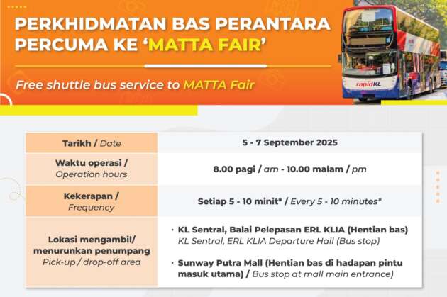 MATTA Fair 2025, 5-7 Sept di MITEC – bas perantara Rapid KL percuma dari KL Sentral, Sunway Putra Mall