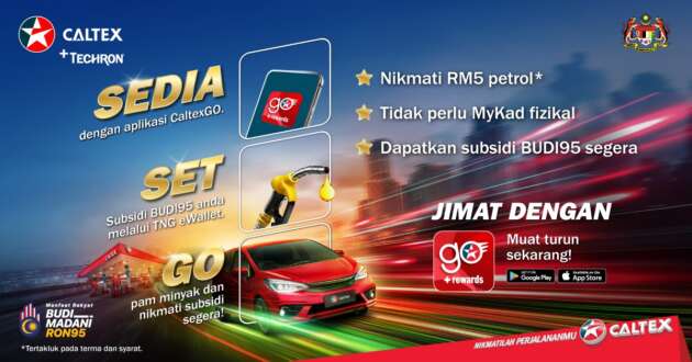 Muat turun aplikasi CaltexGO sekarang dan nikmati pembayaran mudah Budi95 tanpa gunakan MyKad