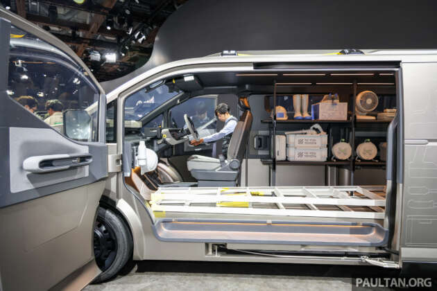 Toyota Hiace Concept previews next generation of commercial van with pillarless side, full-width display