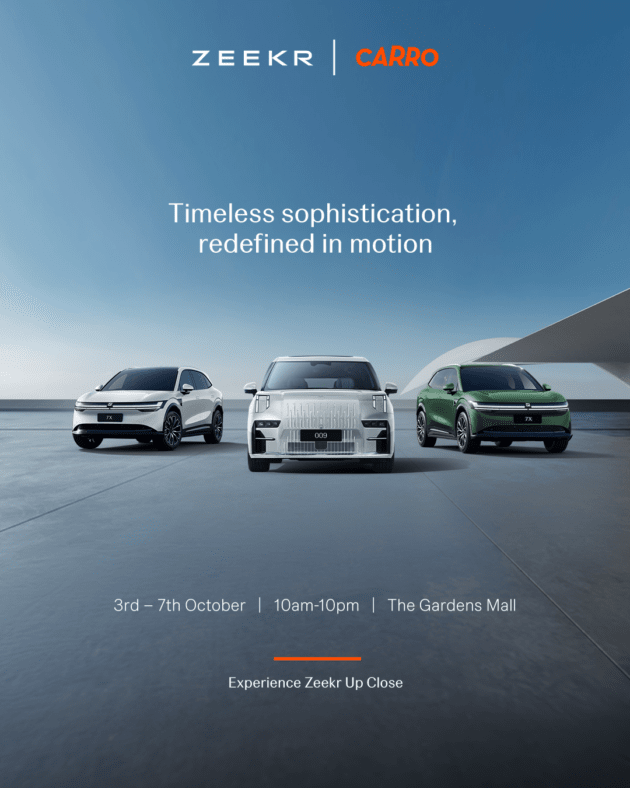 Check out the Zeekr 7X SUV and Zeekr 009 MPV at the The Gardens Mall roadshow this weekend