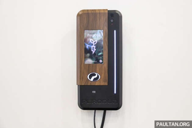 Perodua QV-E EV wallbox home AC charger revealed – 7 kW with touchscreen, CCTV; linked to P-Circle app