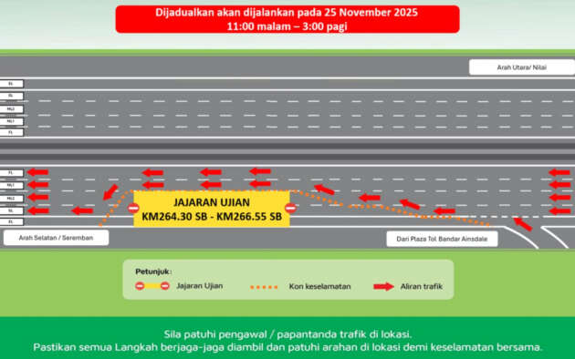 AWAS camera calibration taking place tonight on North-South Expressway; Nilai-Seremban, 11pm-3am
