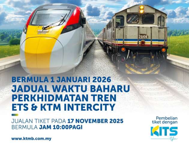 Tiket KTM ETS, Intercity bagi Jan-April 2026 mula dibuka jualan – beli awal rai CNY, Aidilfitri di kampung