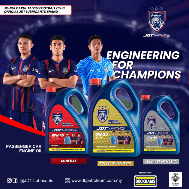 Minyak enjin JDT Lubricant Passenger Car Engine Oil dilancarkan – harga bermula RM89 hingga RM279
