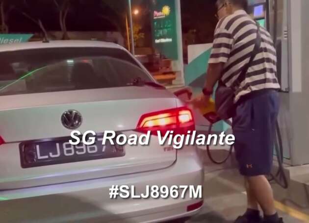 Pemandu VW Jetta dengan nombor pendaftaran Singapura yang diubah untuk isi RON95 didenda RM9k