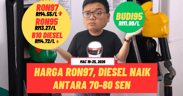 Harga minyak 19-25 Mac – RON97 naik 70 sen seliter, diesel untuk Semenanjung naik 80 sen seliter