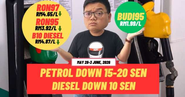 Malaysian fuel prices May 28 to June 3, 2026 – prices down; diesel RM4.87, RON95 RM3.92, RON97 RM4.65