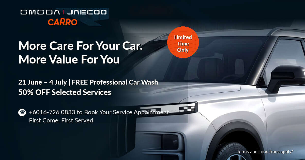 Care for your Omoda Jaecoo, value for you – free pro car wash and 50% off selected services at OJ Carro Care for your Omoda Jaecoo, value for you – free pro car wash and 50% off selected services at OJ Carro