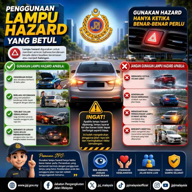 JPJ reminds drivers how to correctly use hazard lights