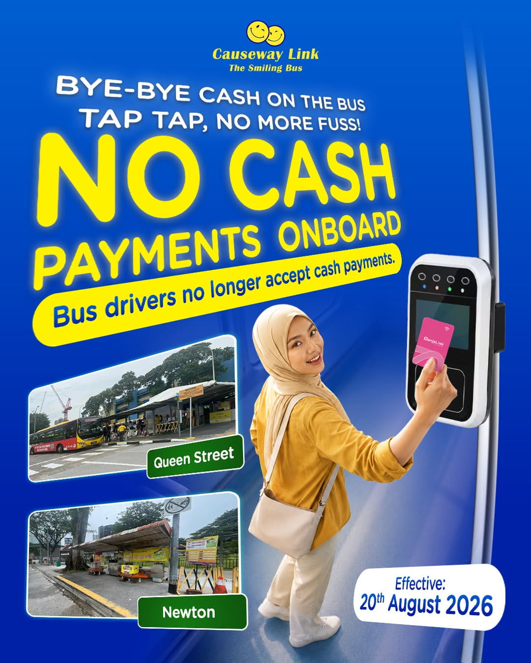 SG-JB Causeway Link bus going cashless from Aug 20 SG-JB Causeway Link bus going cashless from Aug 20