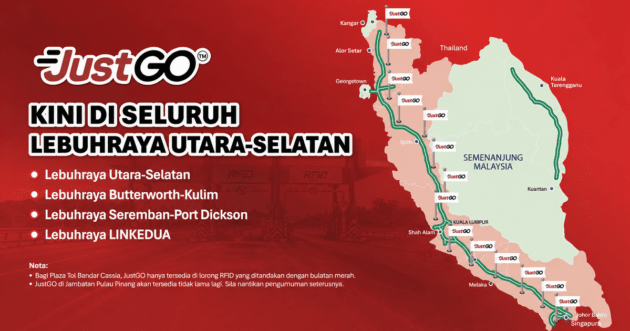 PLUS JustGo ANPR toll payment expanded across entire North-South Highway, competes with Touch ‘n Go RFID