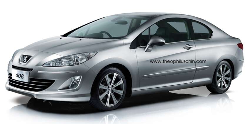 Peugeot 408 Coupe – rendering offers a two-door take 114443