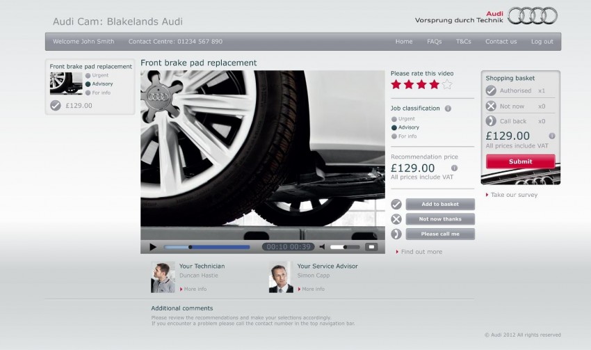Audi Cam brings transparency to car servicing 123844
