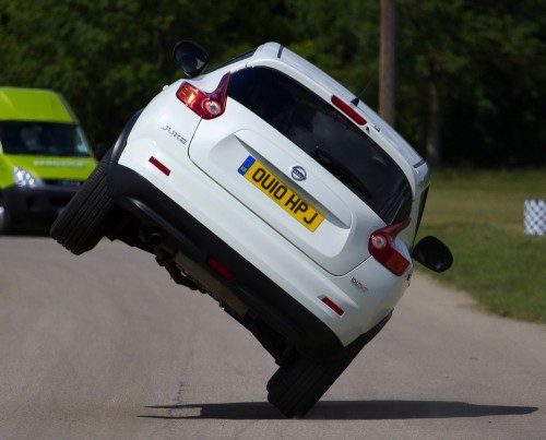 A Juke on two wheels and a Leaf at 145 kph backwards, only at the Goodwood Festival of Speed