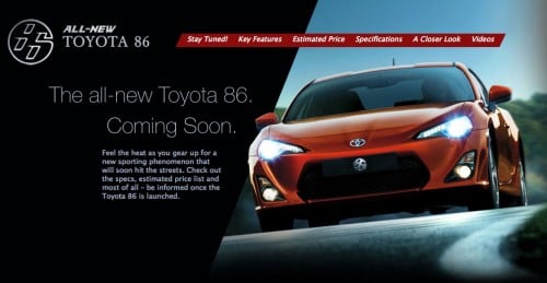 Toyota 86 – UMWT releases online teaser with spec sheet