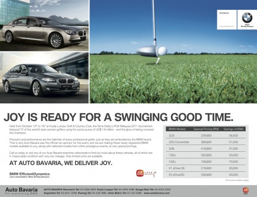LPGA Malaysia 2011’s BMW fleet for sale at Auto Bavaria Sg. Besi