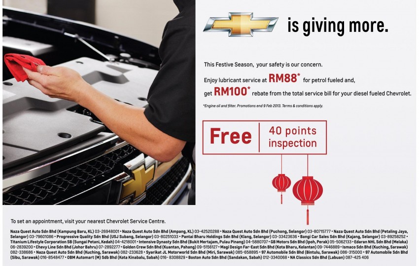 Chevrolet begins Chinese New Year service campaign 148796