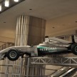 Petronas showcases Mercedes AMG Petronas F1 cars in a unique suspended display at the Dewan Filharmonik