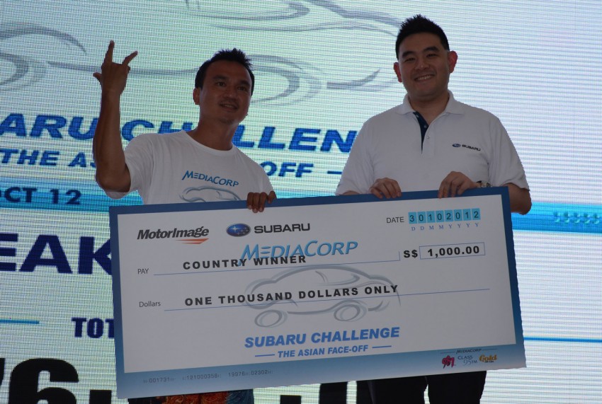 Subaru Challenge 2012: Singaporean Tholmas Gan wins a Subaru XV after 78 hours and 30 minutes! 138887