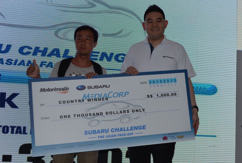 Subaru Challenge 2012: Singaporean Tholmas Gan wins a Subaru XV after 78 hours and 30 minutes! 138889