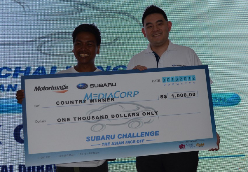 Subaru Challenge 2012: Singaporean Tholmas Gan wins a Subaru XV after 78 hours and 30 minutes! 138890