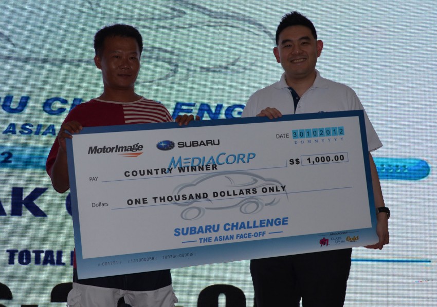Subaru Challenge 2012: Singaporean Tholmas Gan wins a Subaru XV after 78 hours and 30 minutes! 138891